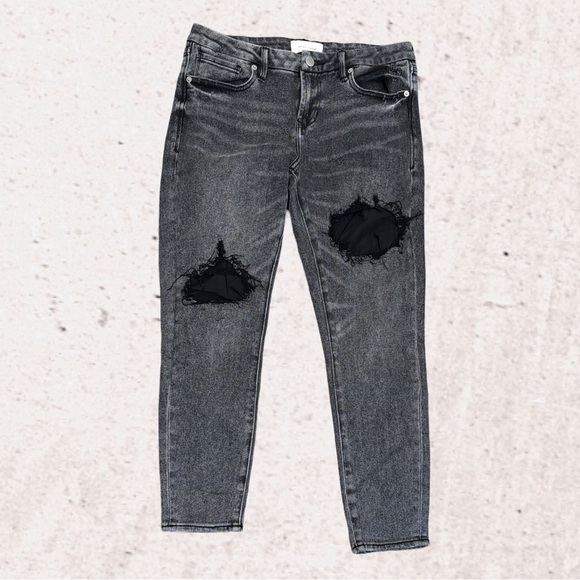 Dear John Gray Ankle Cropped Distressed Jeans - Picture 1 of 4